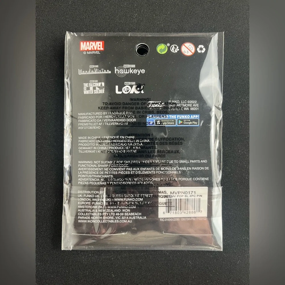 Funko Pop! Pin Marvel Universe 4PK Blacklight Pin Set Target Exclusive